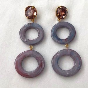 PRICE DROP!! J Crew Statement Earrings Lavender/Pink/Blue